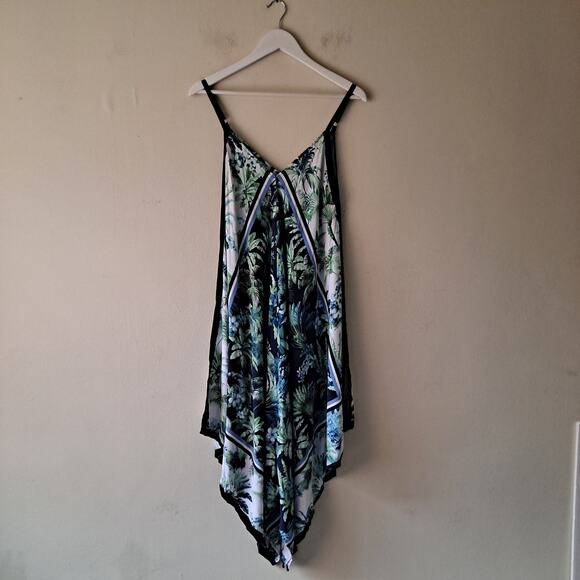 Tommy Bahama Arts of Palm Scarf Cover-Up Midi Dress Mare Navy Womens Size L XL - Picture 5 of 10